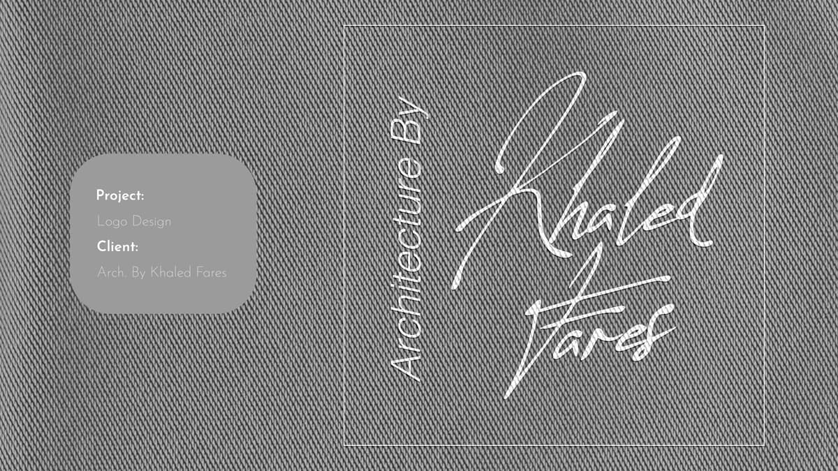 Original Architecture by Khaled Fares logo presentation using a handwritten signature-style wordmark